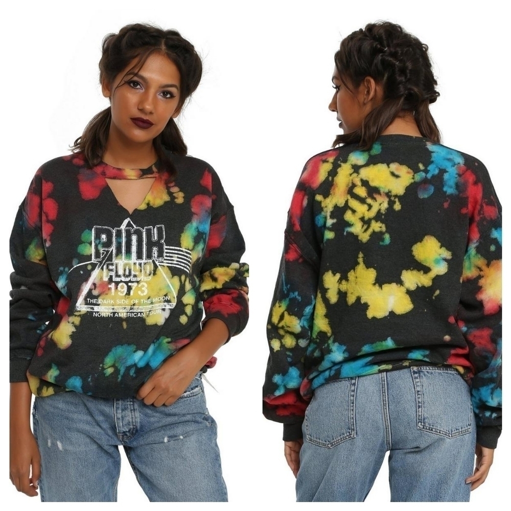 PINK FLOYD 73 The Dark Side Of The Moon North American Tour Tye Die Sweatshirt S
